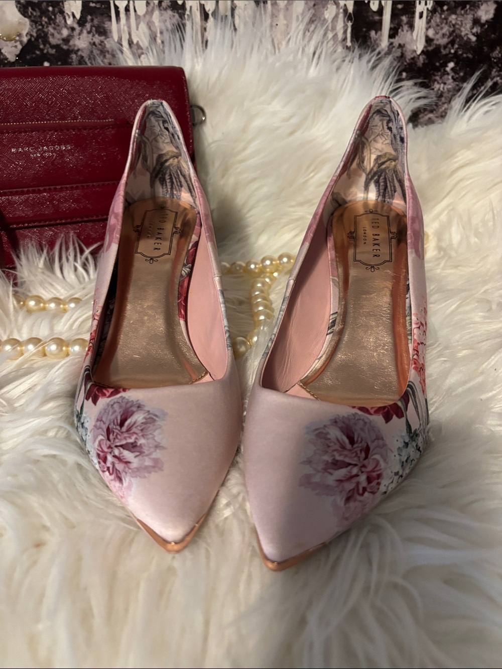 Ted Baker  Pink Floral Pointed-Toe Heels